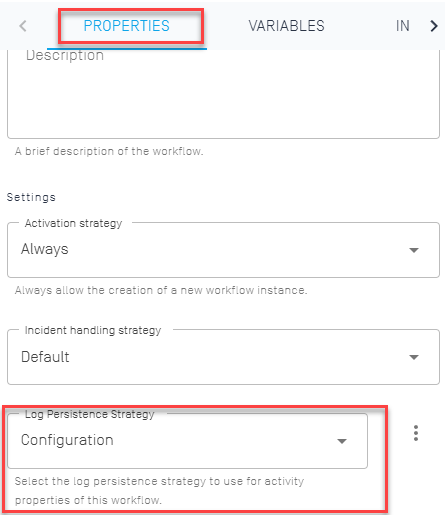 Log Persistence für den gesamten Workflow Log Persistence für den gesamten Workflow
